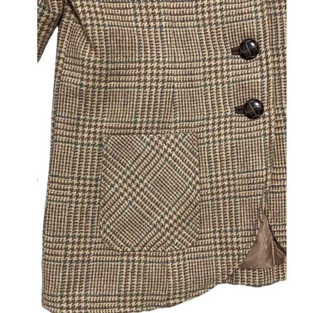 Soft Surroundings Brown Plaid Wool Riding Blazer - Picture 4 of 6